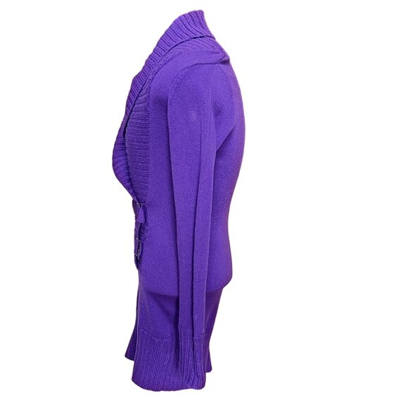 Jane Norman Sweater Dress / Tunic Solid Purple‎ Buckle Detail Size 10 - Picture 6 of 12